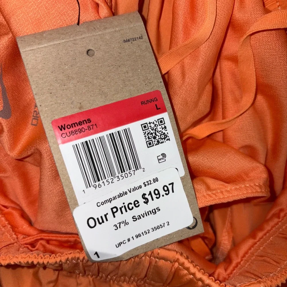 Nike Running Tempo Shorts Orange Lined Athletic Gym Training Women's Large